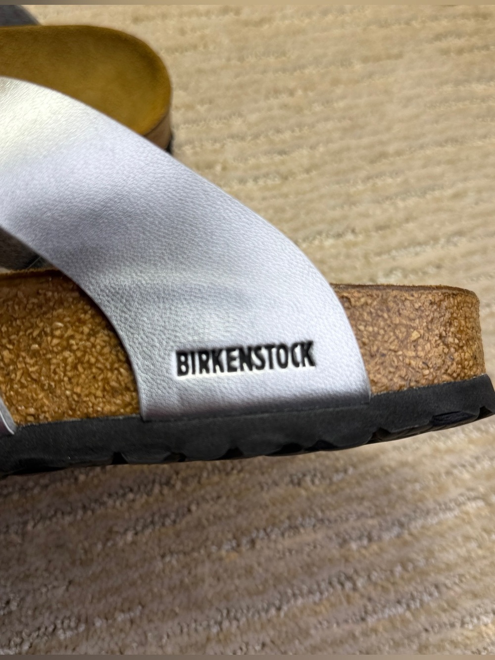 Like new Birkenstock Pisa metallic silver strap sandals - Picture 9 of 12